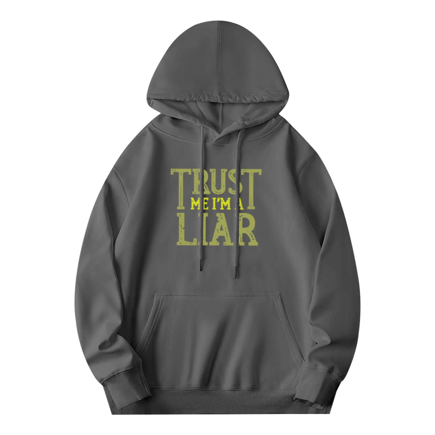 Distressed Trust Me I¡¯m A Liar Text Hoodie, Comfort Loose Fit