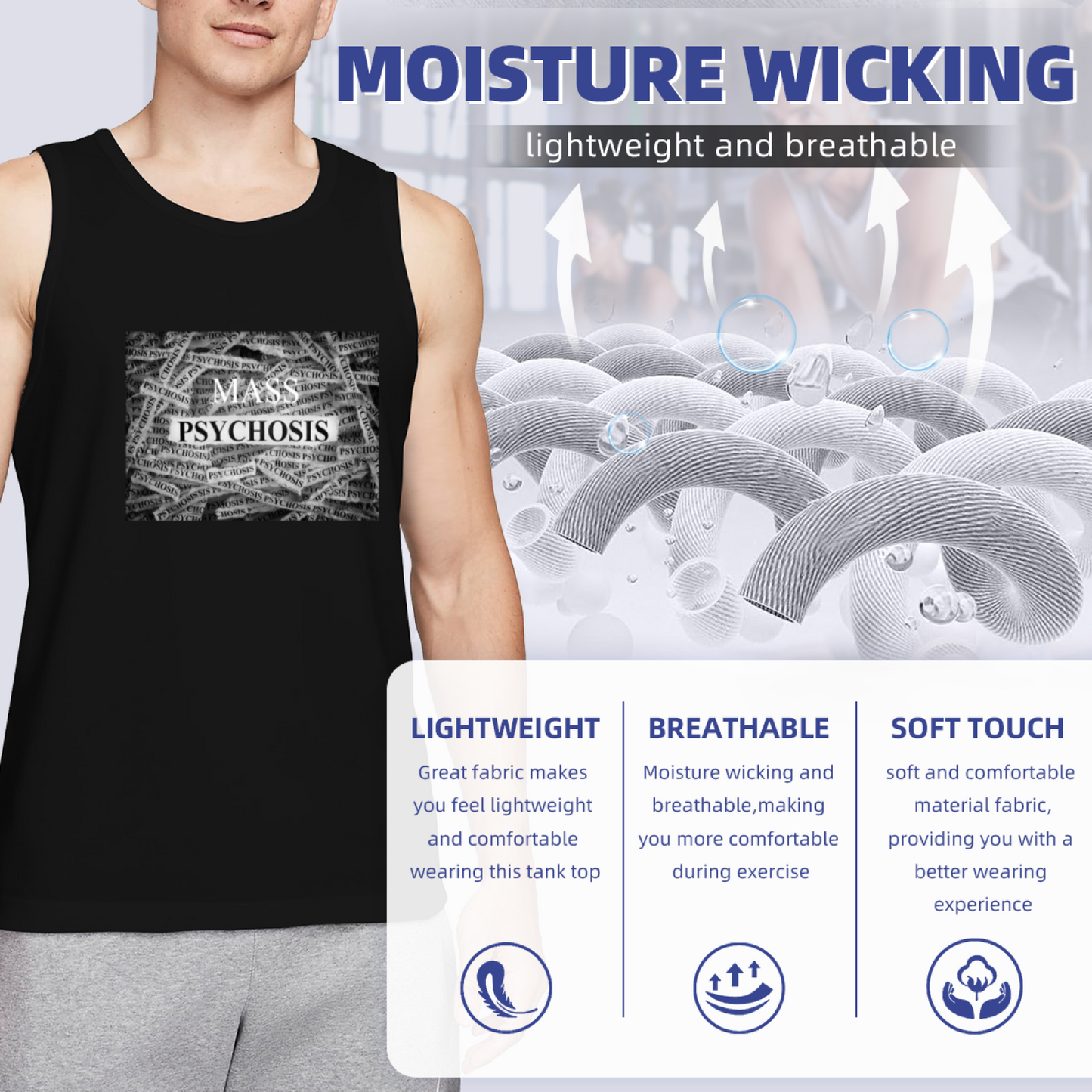 Mass Psychosis Dark Aesthetic Text Tank Top