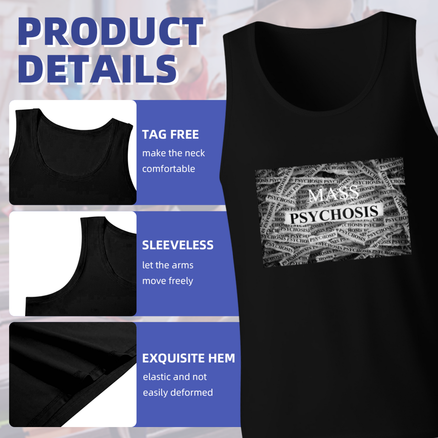 Mass Psychosis Dark Aesthetic Text Tank Top