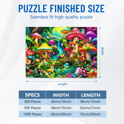 Enchanted Rainbow Mushroom Village ¨C Fairy Forest Stream Fantasy Puzzle