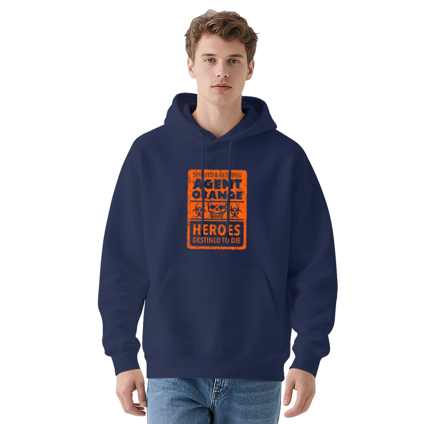Agent Orange Veteran Retro Red Hoodie, Men Vintage Comfortable Pullover