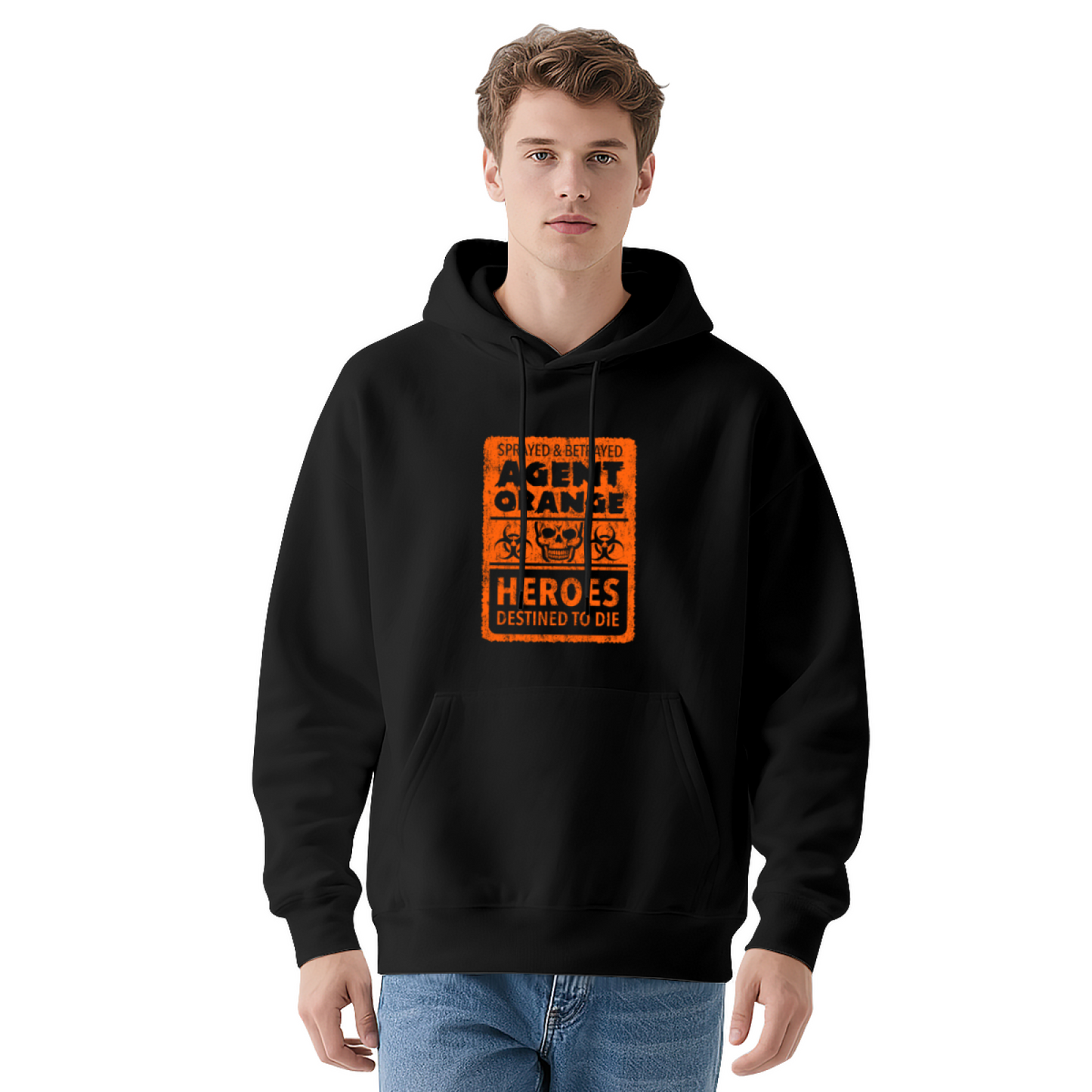 Agent Orange Veteran Retro Red Hoodie, Men Vintage Comfortable Pullover