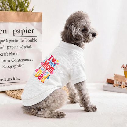 I Love Mom & Dad Colorful Heart Pet Family Sweater
