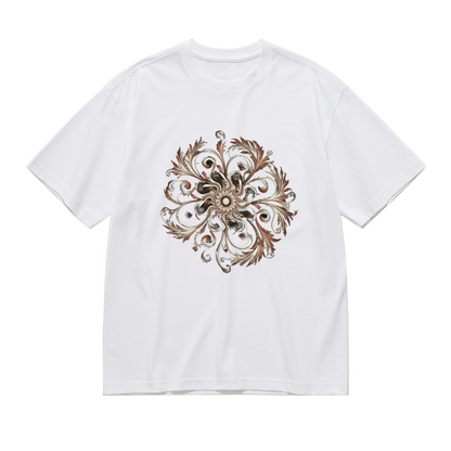 Vintage Baroque Scroll Mandala Art Curvy Ladies Tee