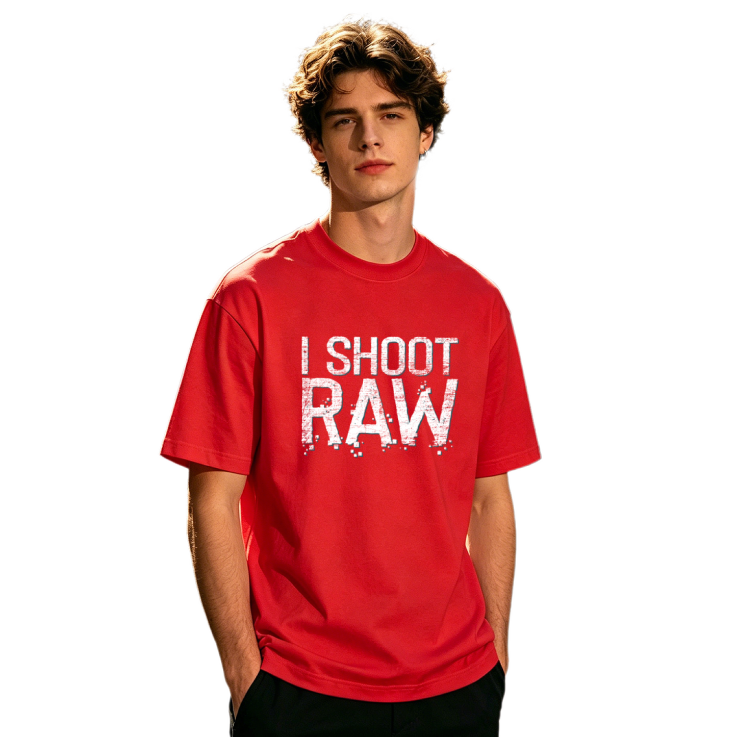I Shoot Raw Funny Photographer Camera Vintage Print Tee