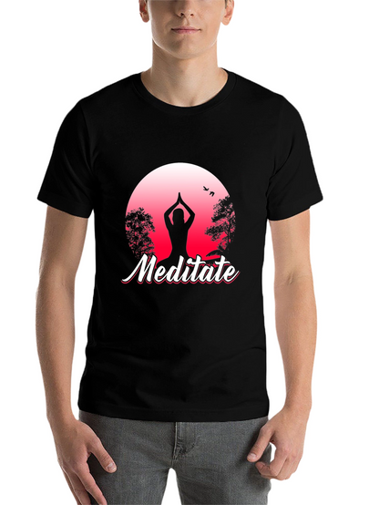 Meditate Graphic Tee - Yoga Silhouette T-Shirt
