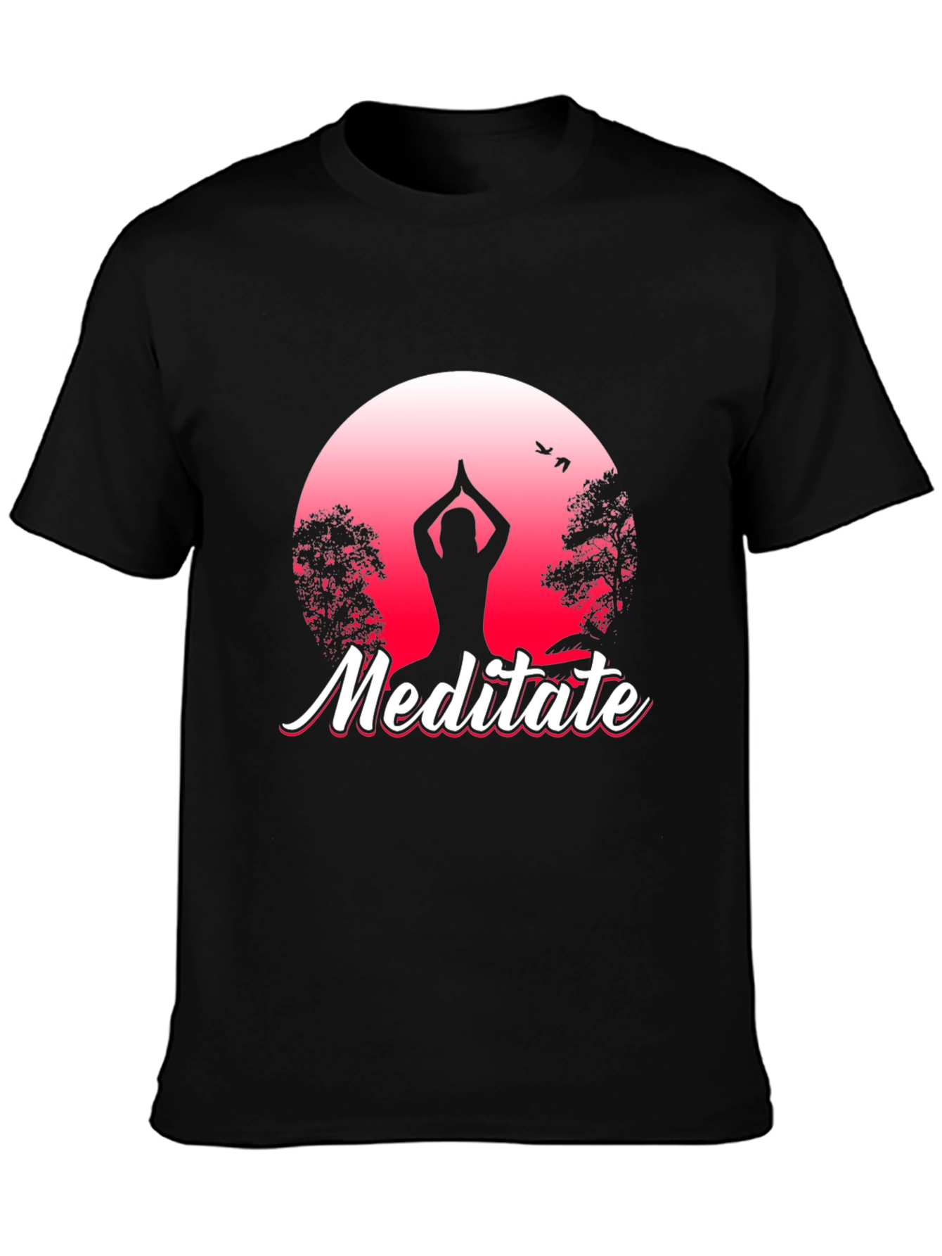 Meditate Graphic Tee - Yoga Silhouette T-Shirt