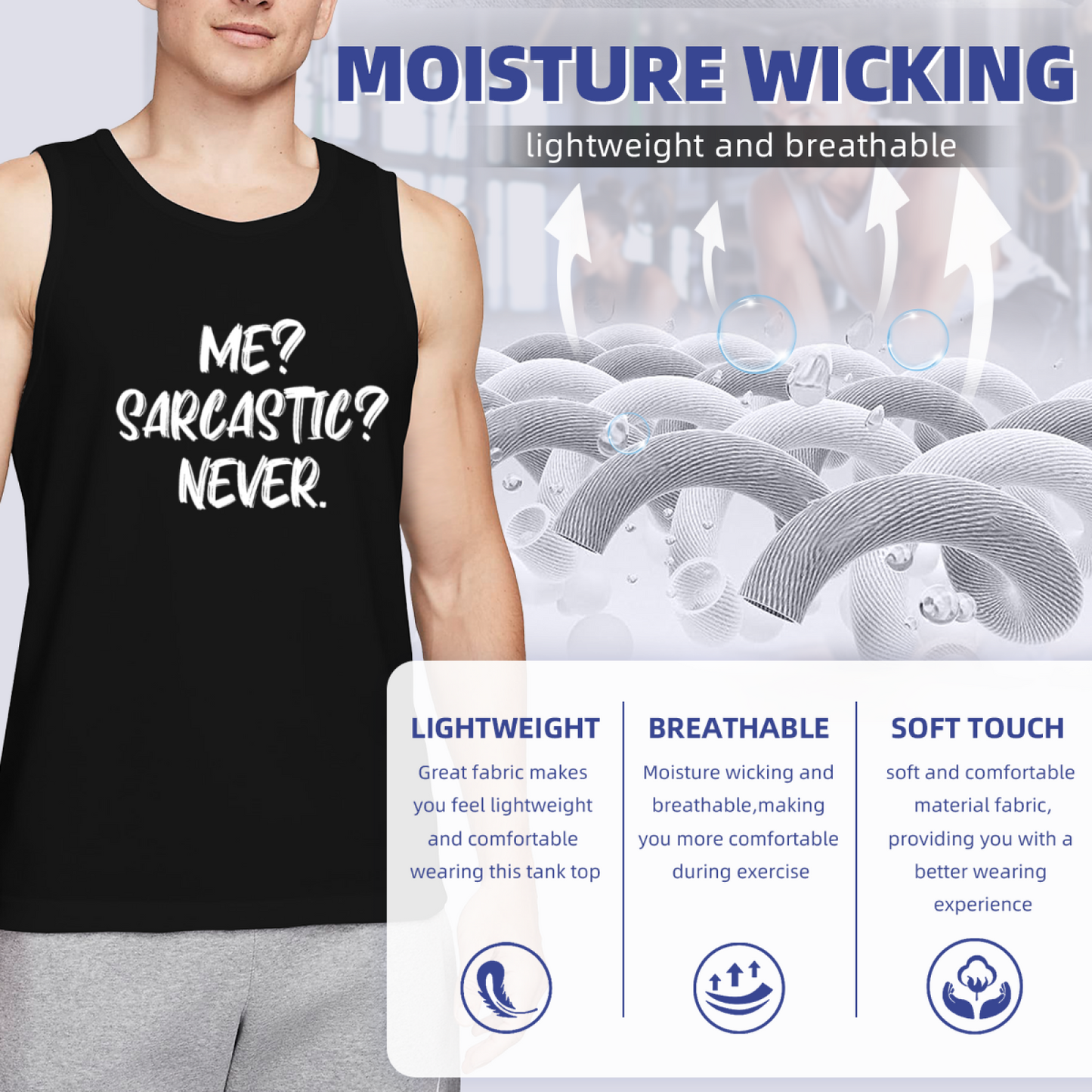 Me Sarcastic Never Funny Sassy Attitude Graphic Tank
