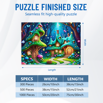 Magical Glowing Elf Tree Houses Enchanted Forest Puzzle