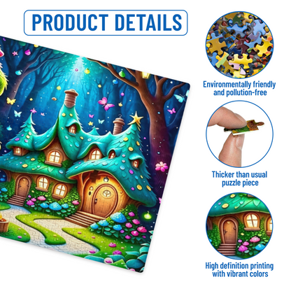 Magical Glowing Elf Tree Houses Enchanted Forest Puzzle