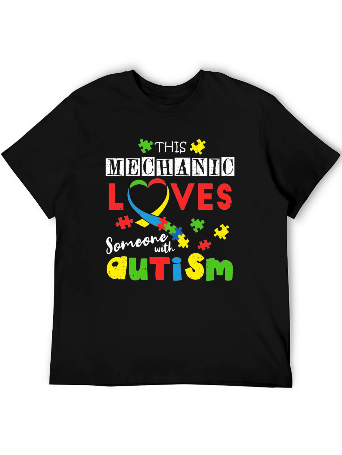 Mechanic Autism Awareness T-Shirt - Love & Support