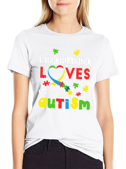 Mechanic Autism Awareness T-Shirt - Love & Support