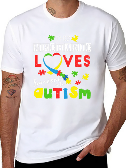 Mechanic Autism Awareness T-Shirt - Love & Support