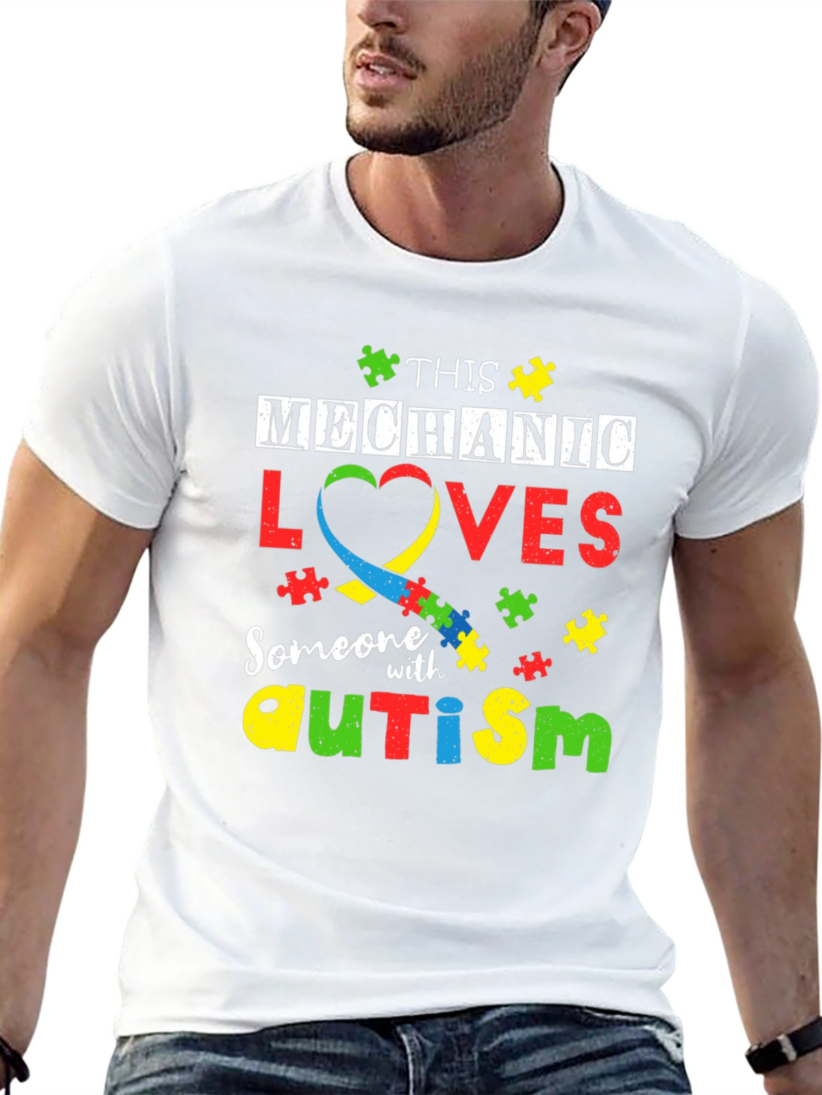 Mechanic Autism Awareness T-Shirt - Love & Support