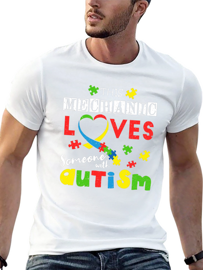 Mechanic Autism Awareness T-Shirt - Love & Support