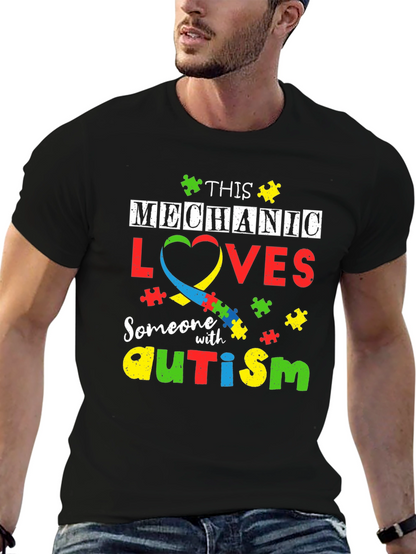 Mechanic Autism Awareness T-Shirt - Love & Support