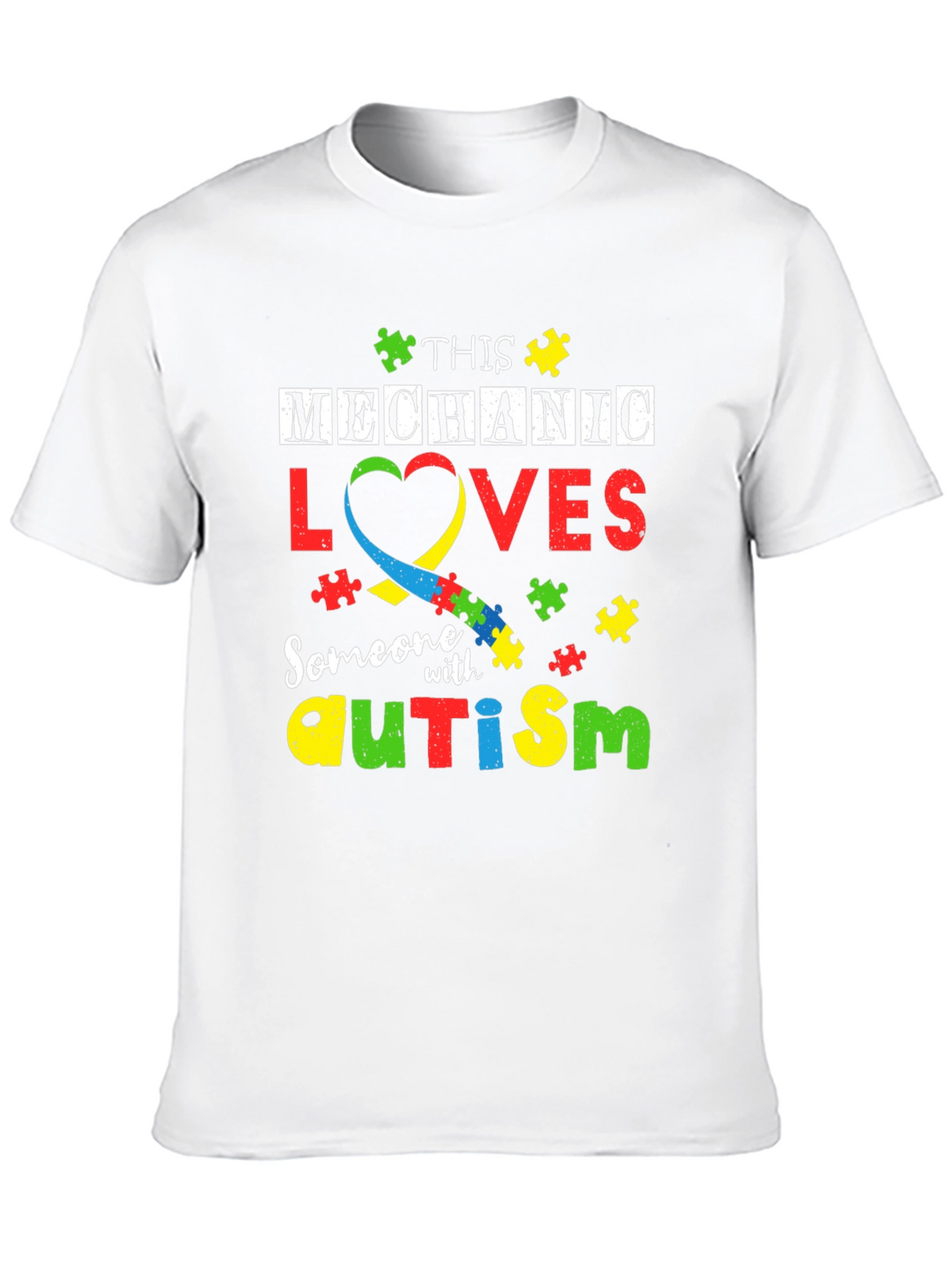 Mechanic Autism Awareness T-Shirt - Love & Support