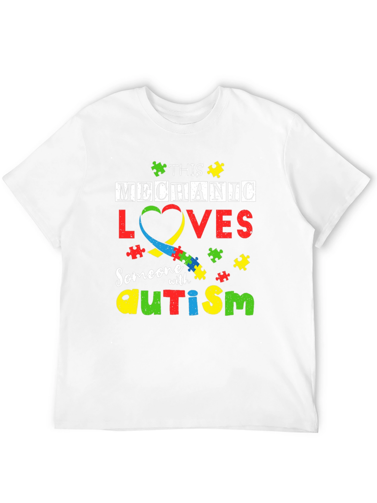 Mechanic Autism Awareness T-Shirt - Love & Support