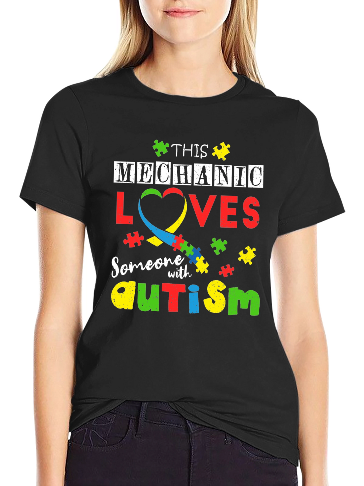 Mechanic Autism Awareness T-Shirt - Love & Support