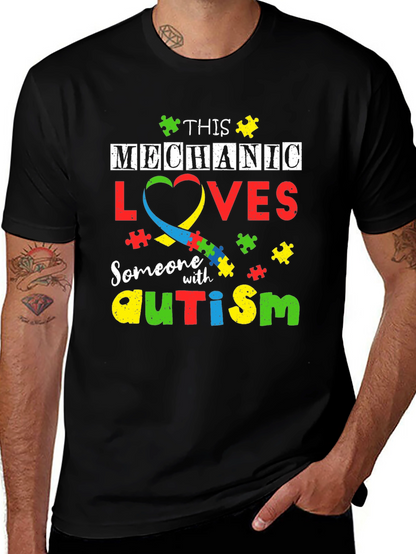 Mechanic Autism Awareness T-Shirt - Love & Support