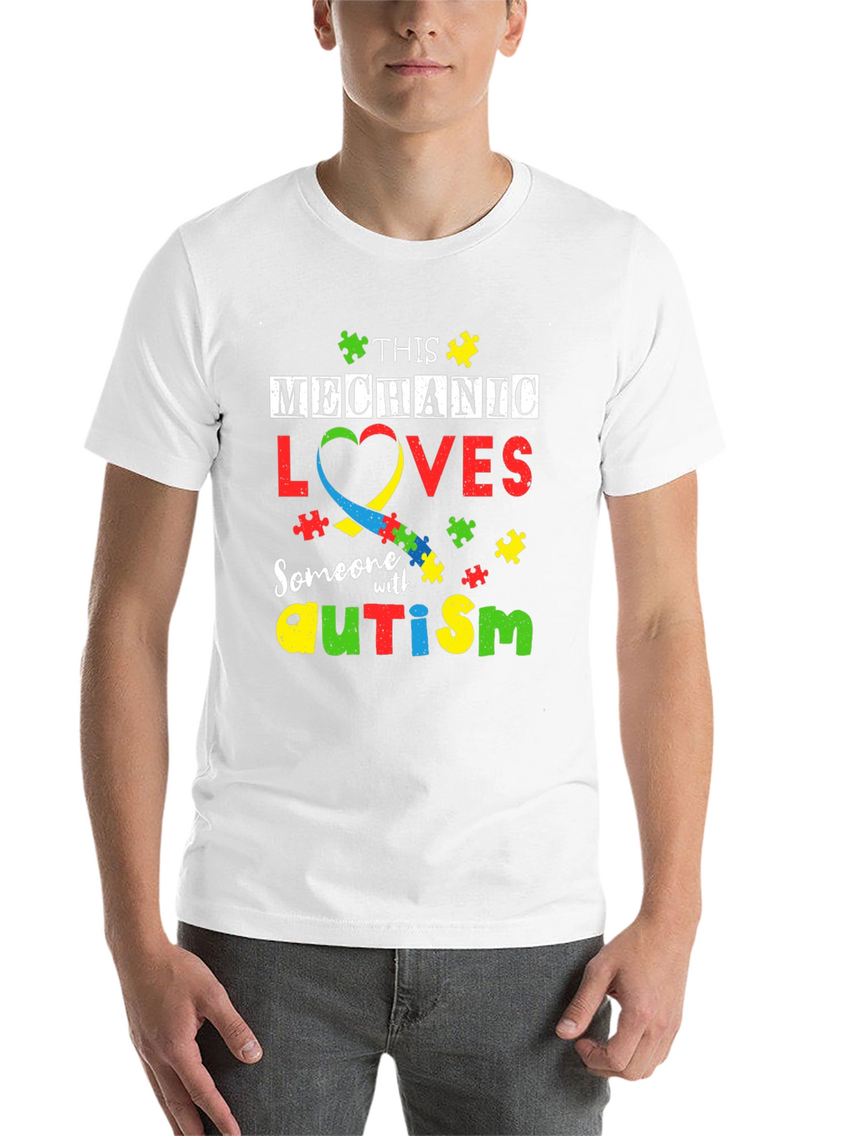 Mechanic Autism Awareness T-Shirt - Love & Support