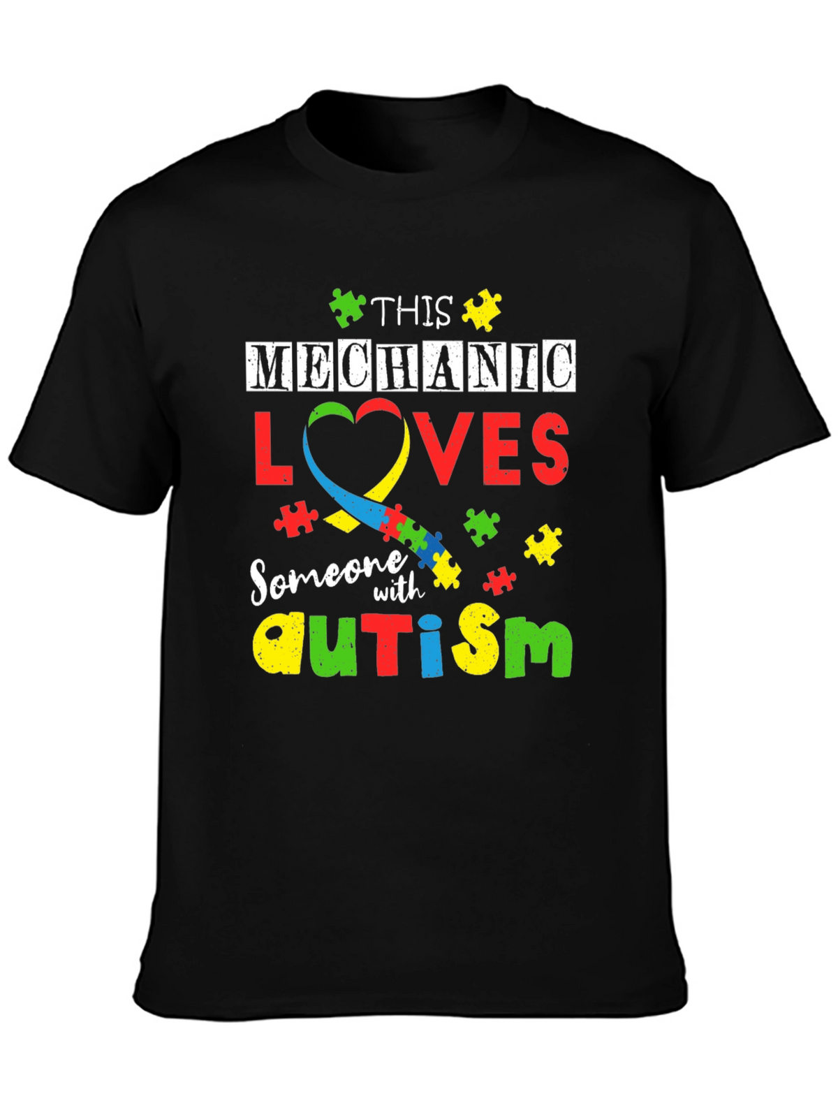 Mechanic Autism Awareness T-Shirt - Love & Support