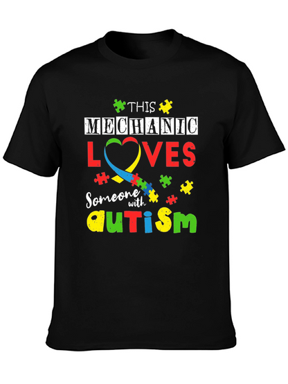 Mechanic Autism Awareness T-Shirt - Love & Support