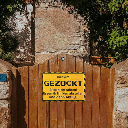 Gamer Do Not Disturb Warning Yellow Tin Sign