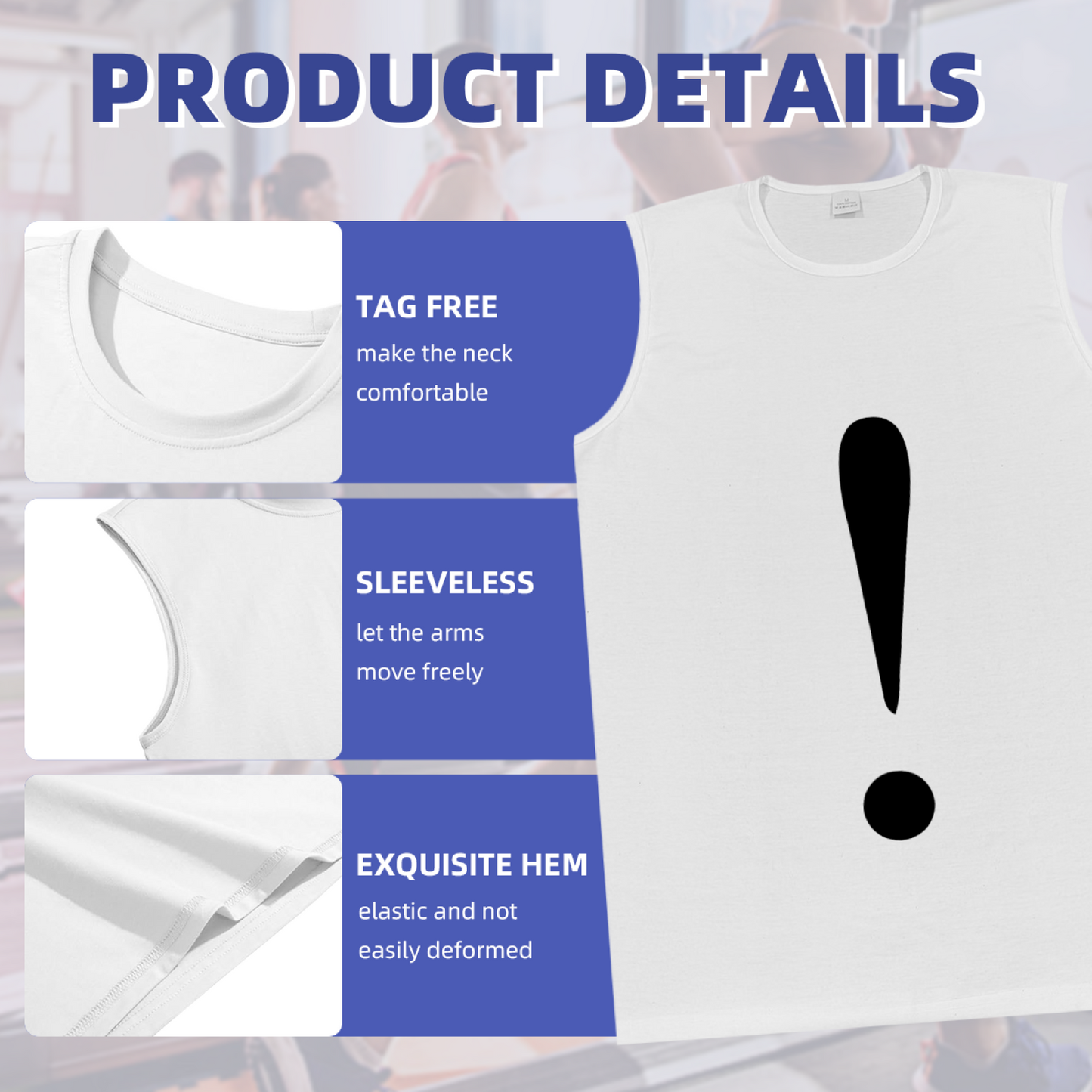 Minimalist Big Exclamation Mark Simple Graphic Men Tank Top