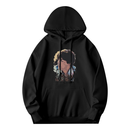 The Beatles Classic Lyric Portrait Black Hoodie, Soft Nostalgic Music Fan Pullover