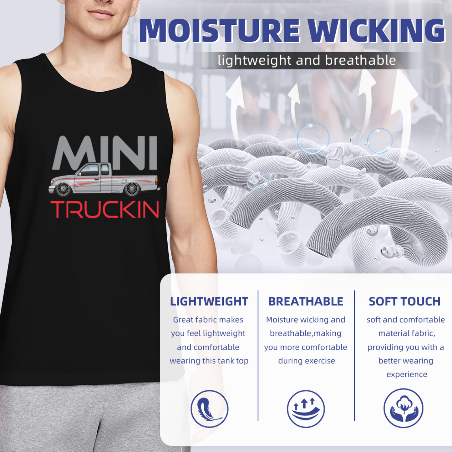 Mini Truckin Mini Pickup Truck Car Guy Tank Top