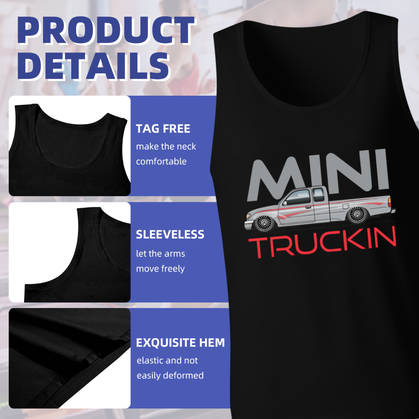 Mini Truckin Mini Pickup Truck Car Guy Tank Top
