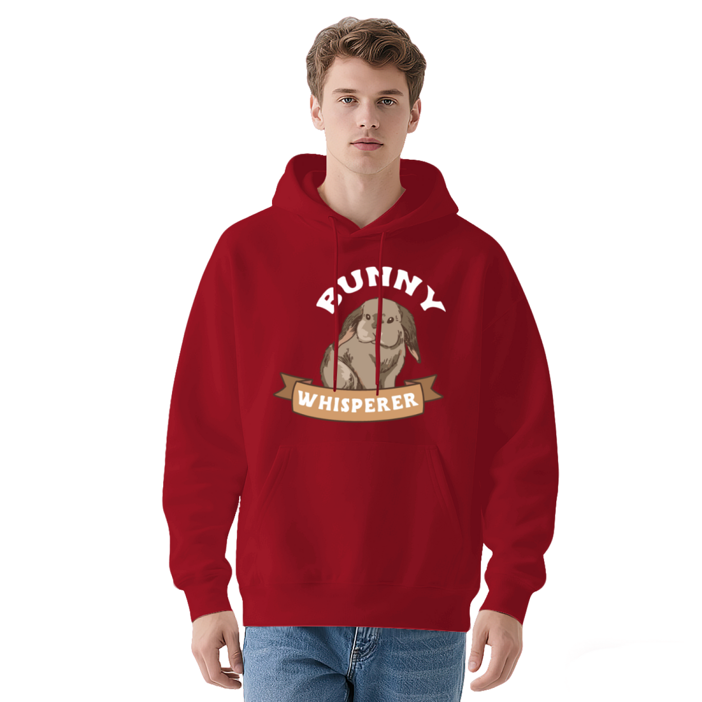 Cute Bunny Whisperer Animal Print Navy Hoodie, Unisex Soft Relax Comfort Hoodie