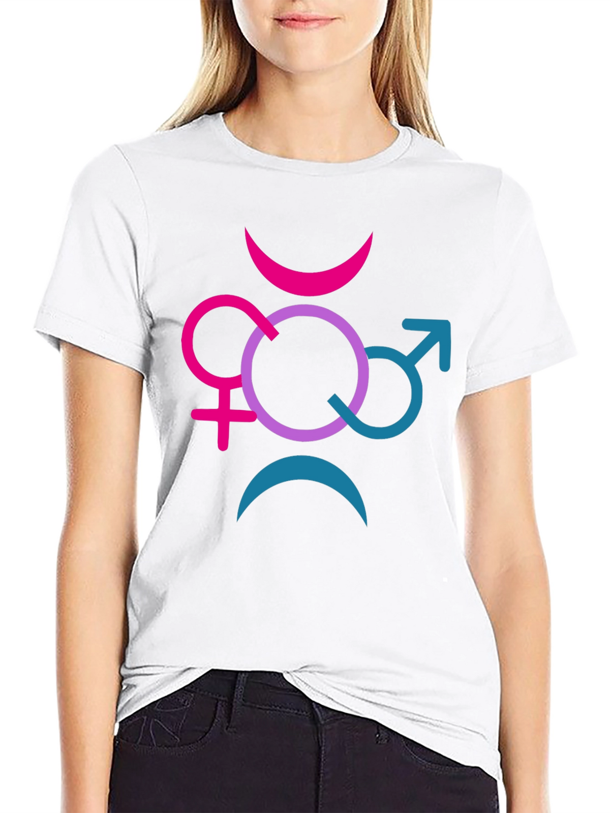 Bisexual Pride T-Shirt with Gender Symbol Design