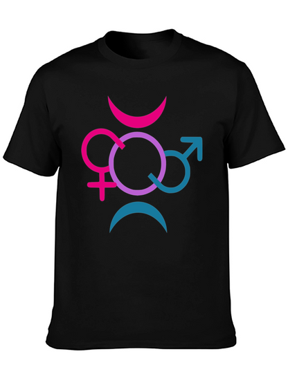 Bisexual Pride T-Shirt with Gender Symbol Design