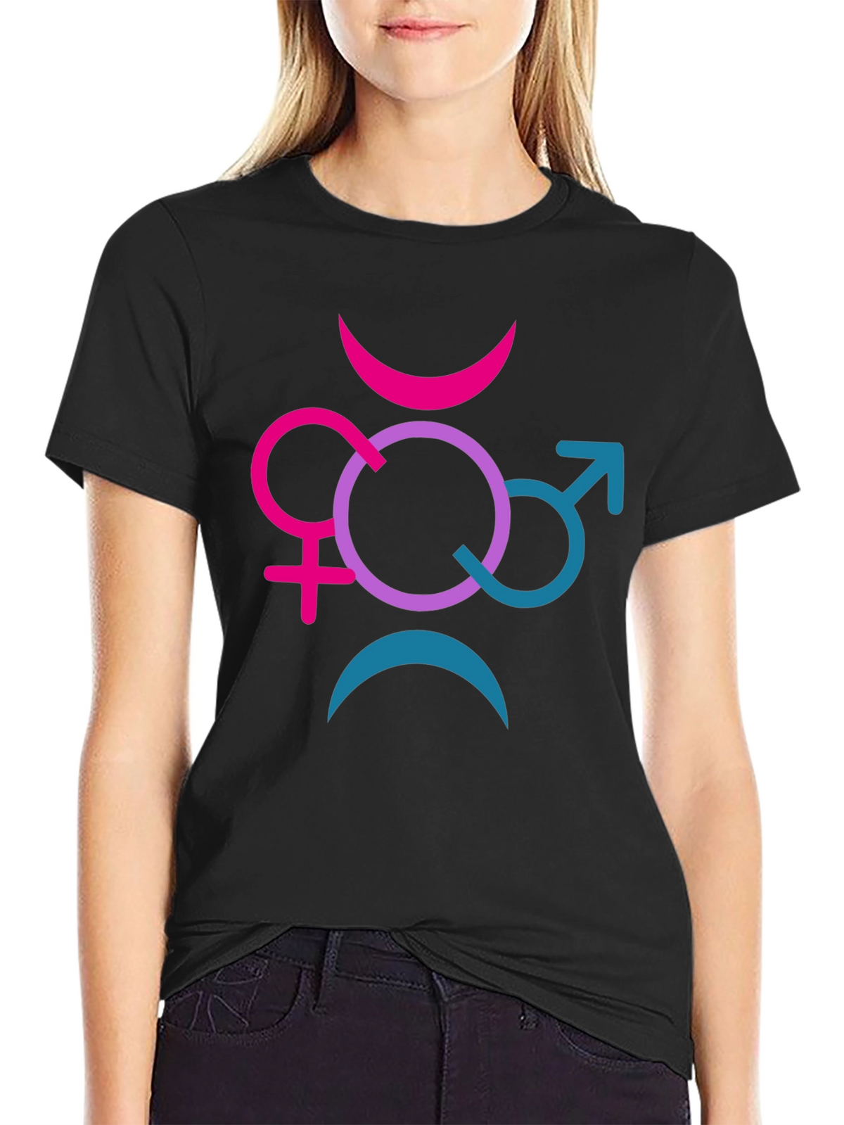 Bisexual Pride T-Shirt with Gender Symbol Design