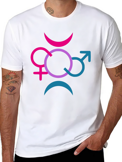 Bisexual Pride T-Shirt with Gender Symbol Design