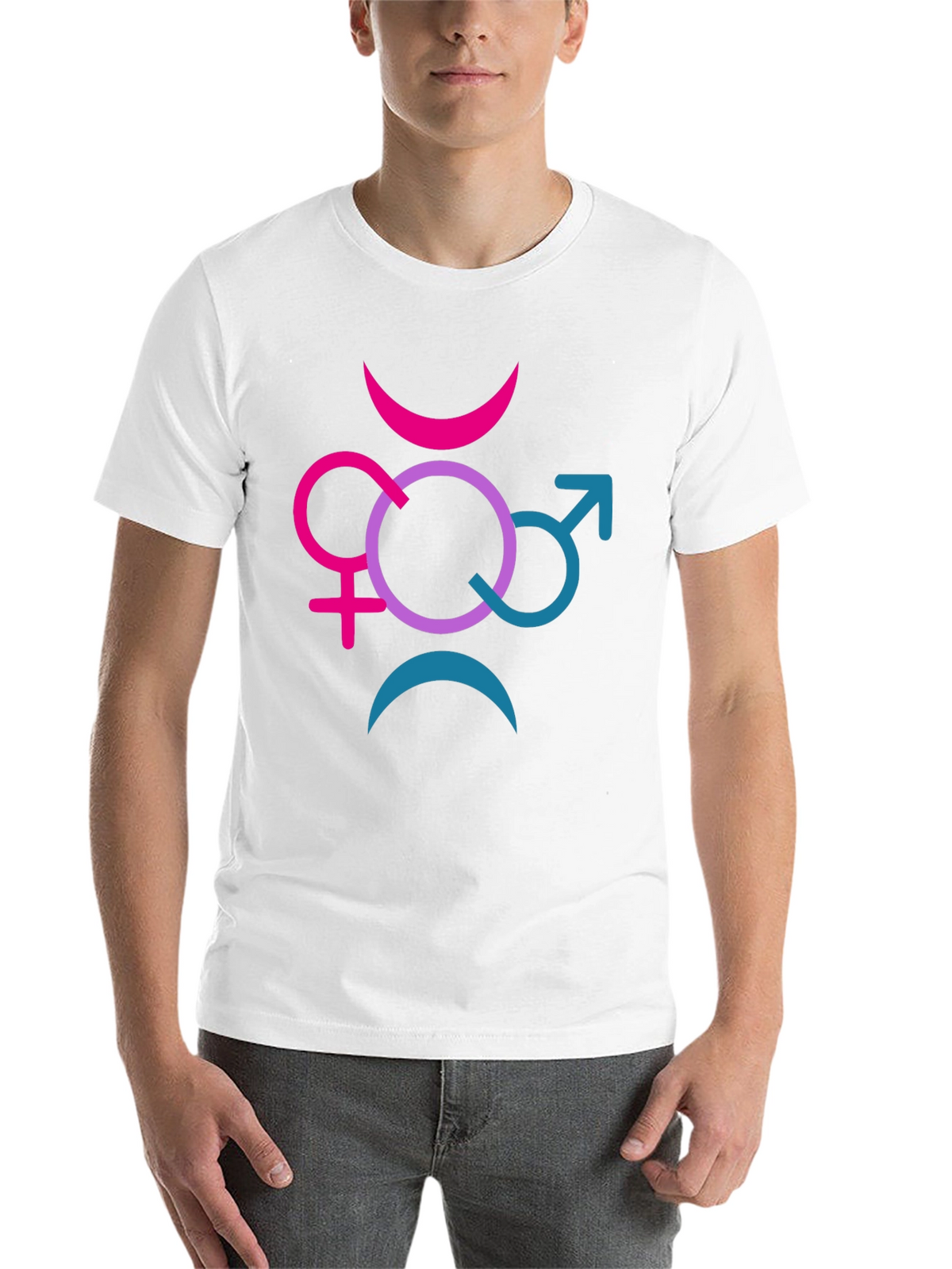 Bisexual Pride T-Shirt with Gender Symbol Design