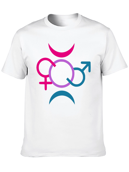 Bisexual Pride T-Shirt with Gender Symbol Design