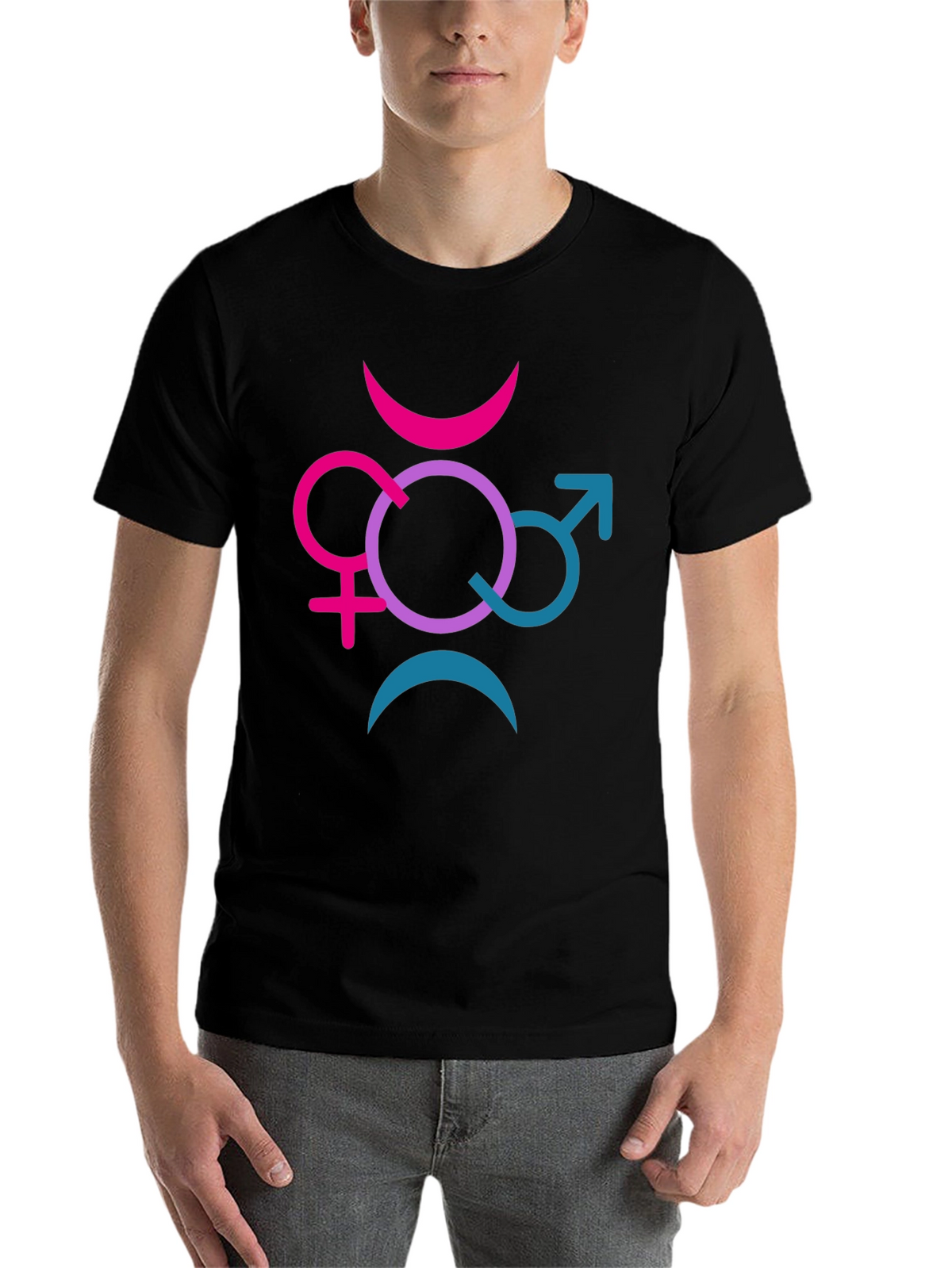 Bisexual Pride T-Shirt with Gender Symbol Design