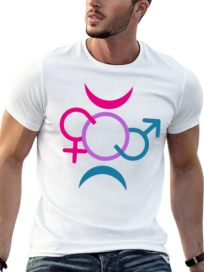Bisexual Pride T-Shirt with Gender Symbol Design