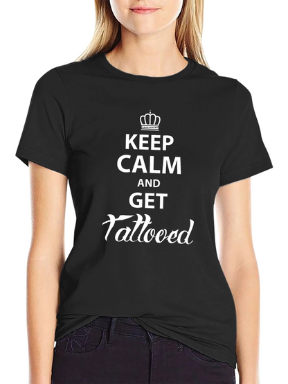 Keep Calm and Get Tattooed Black Graphic Tee