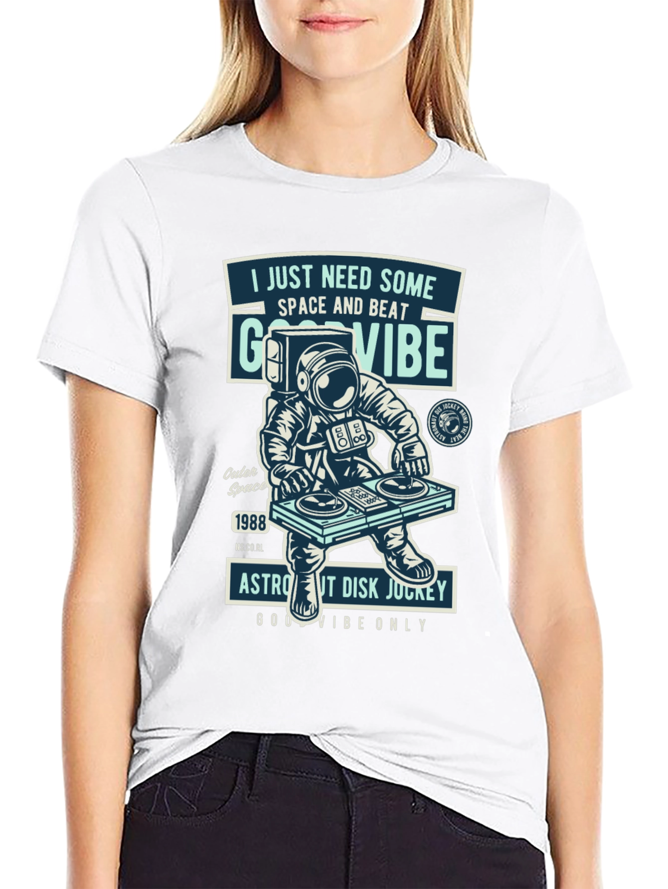 Astronaut DJ T-Shirt - Space & Beat Good Vibes