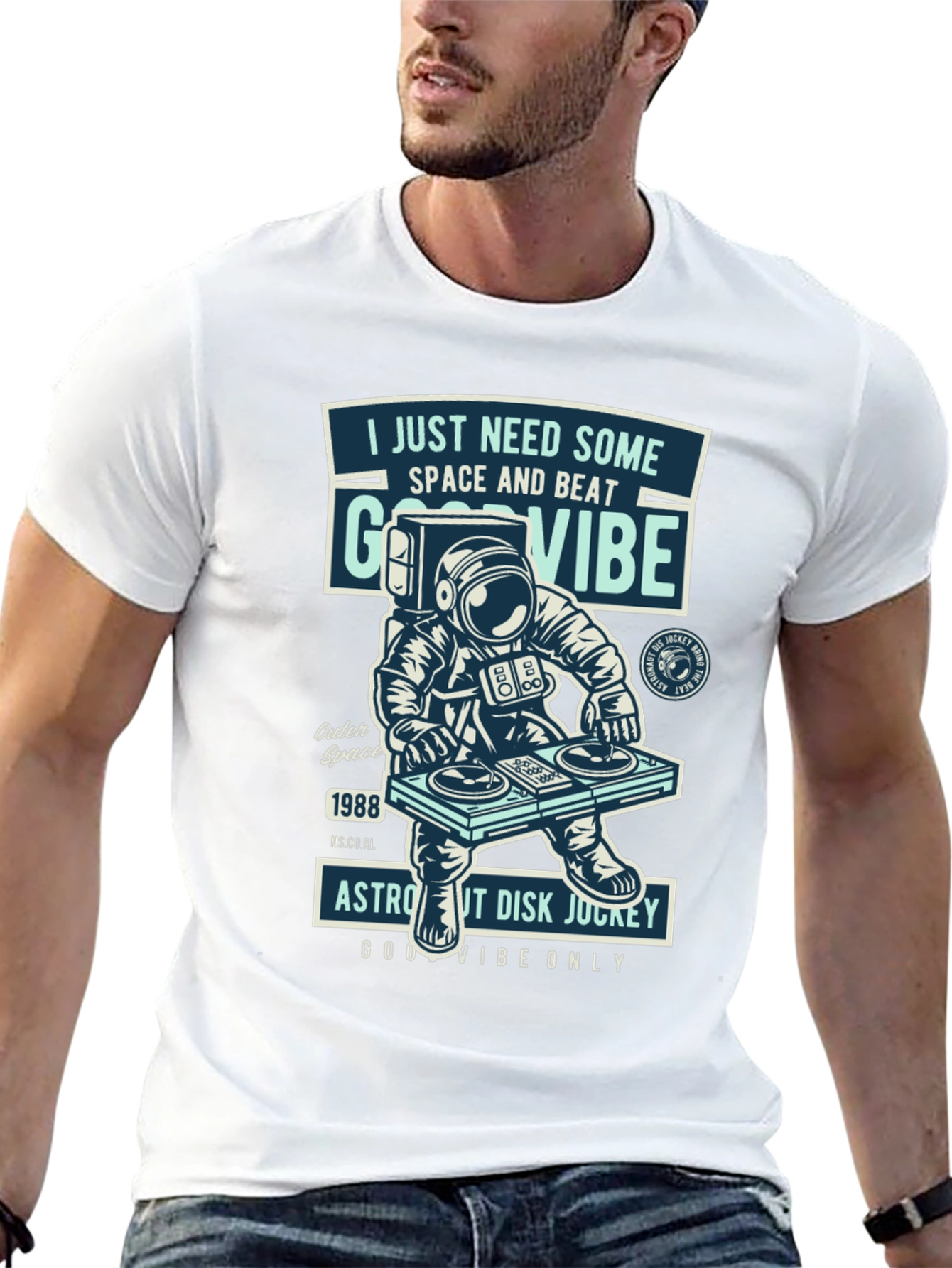 Astronaut DJ T-Shirt - Space & Beat Good Vibes