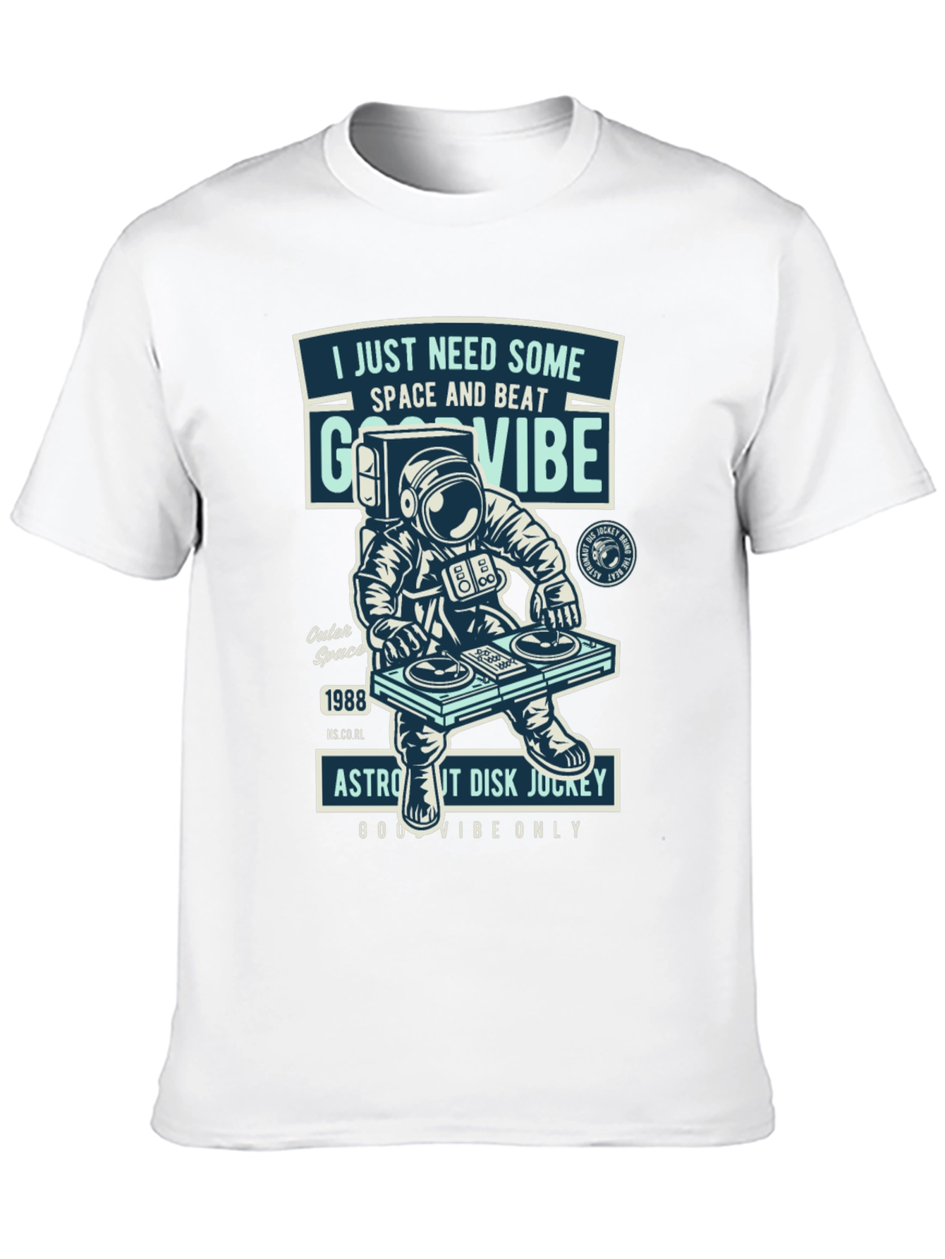 Astronaut DJ T-Shirt - Space & Beat Good Vibes