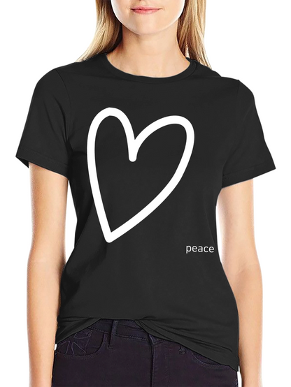 Peace Heart Graphic Tee - Black