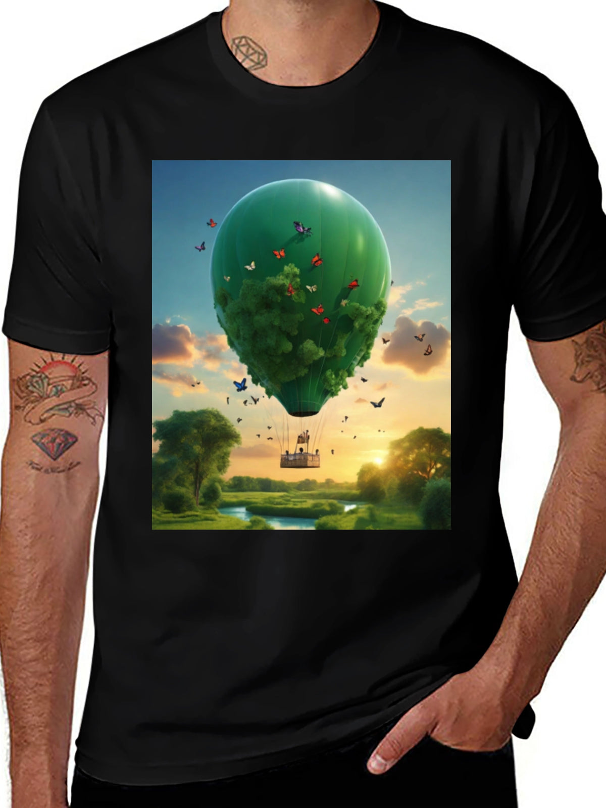 Nature Balloon Graphic Tee - Eco Friendly Design