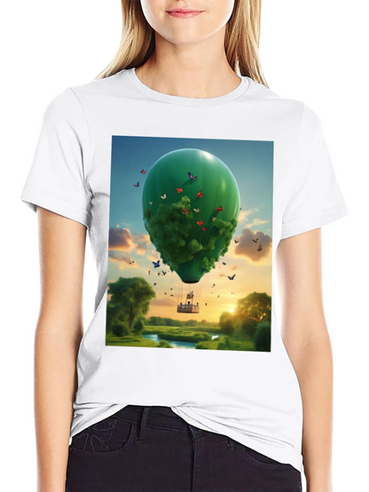 Nature Balloon Graphic Tee - Eco Friendly Design