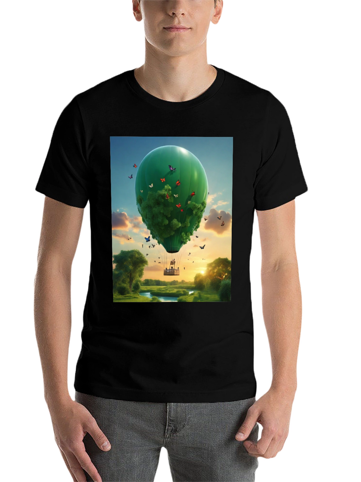 Nature Balloon Graphic Tee - Eco Friendly Design