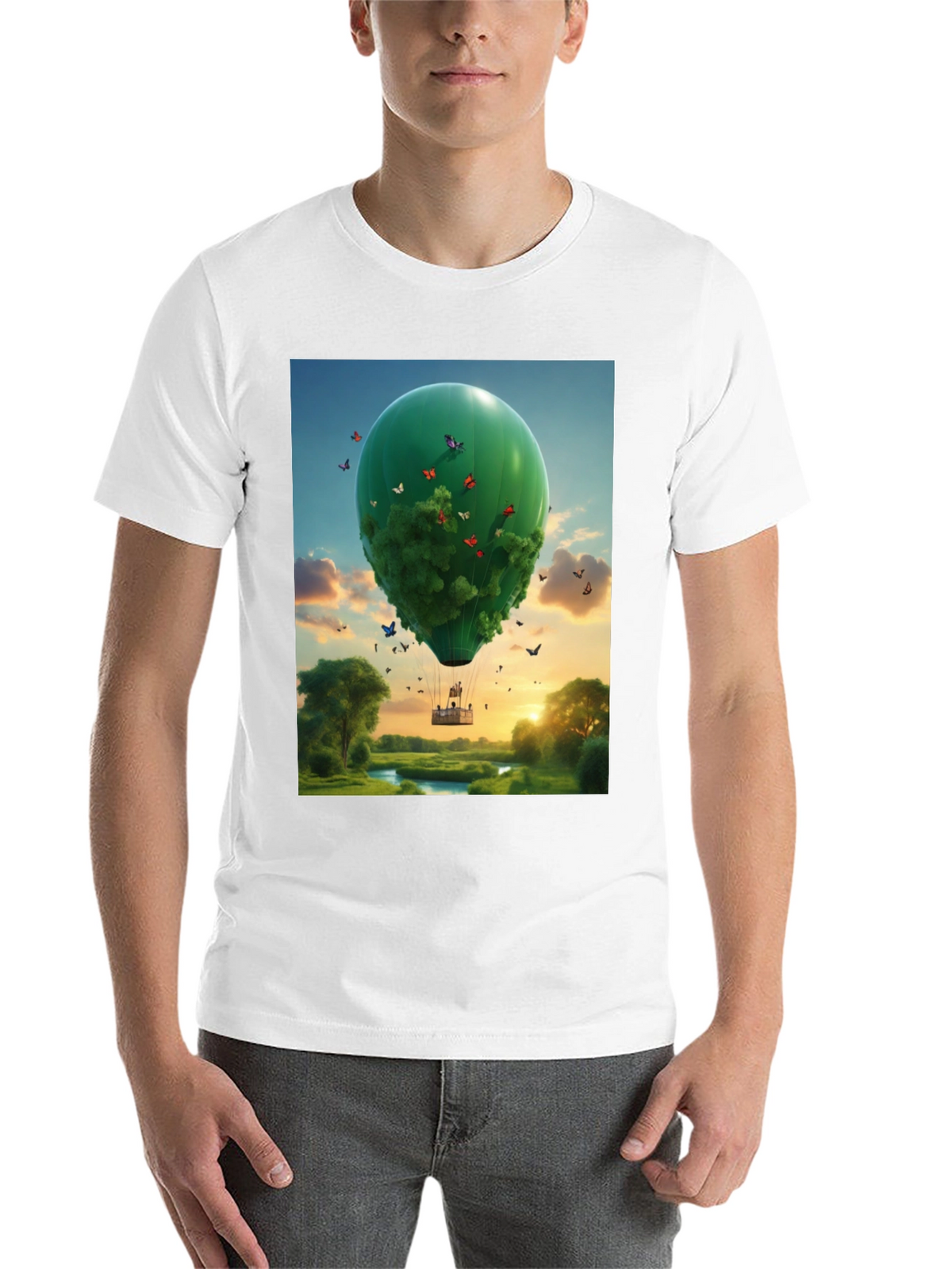 Nature Balloon Graphic Tee - Eco Friendly Design